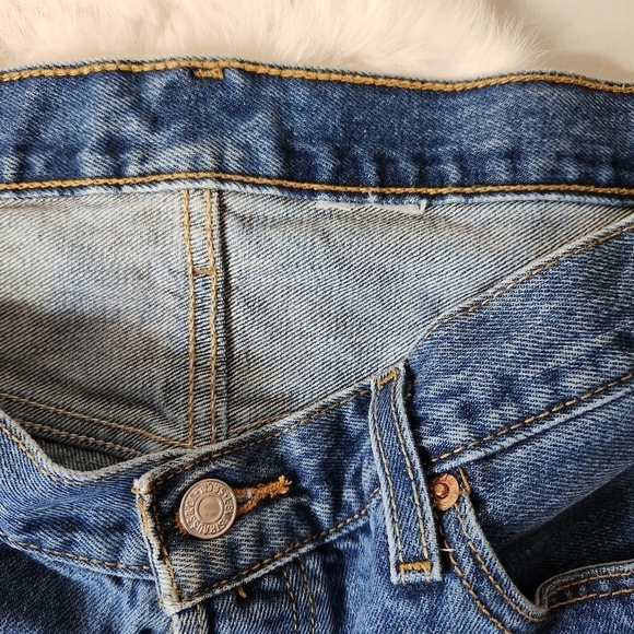 Levis Mens Vintage 90s 501 Button Fly Medium Wash Straight Leg Jeans-Size 36x30 - Picture 8 of 11